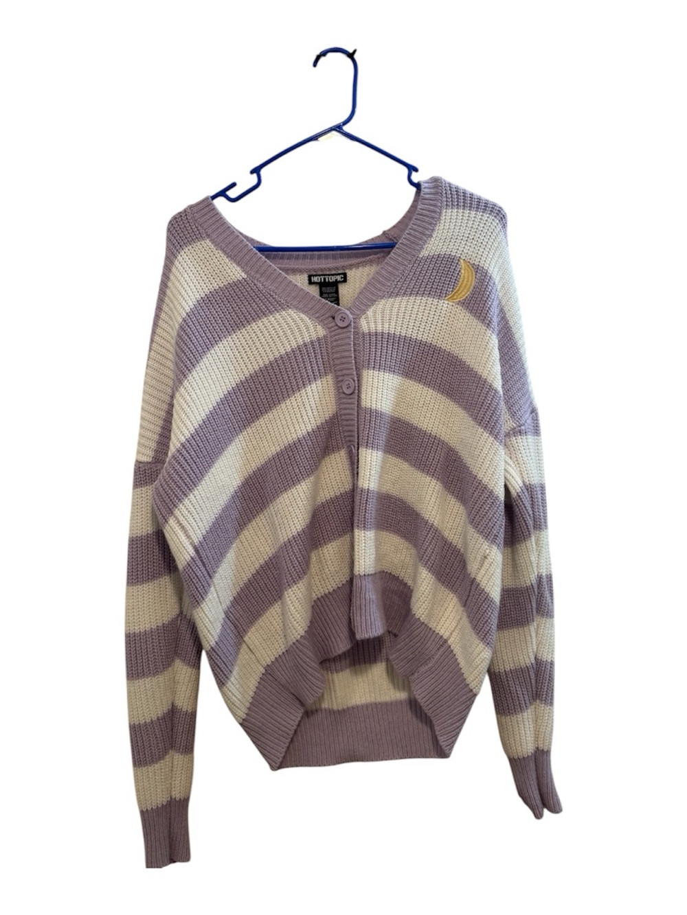 Sailor Moon Hot Topic Lavender & white Striped V-Neck Cardigan Sweater